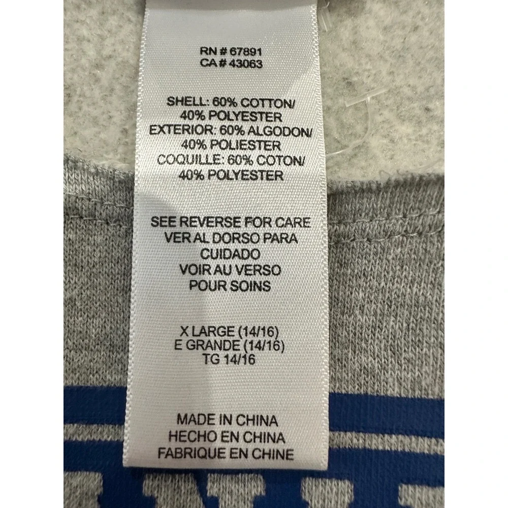 Indianapolis Colts Raglan Long Sleeve Thermal Kids XL 14/16 Gray‎ Blue NFL